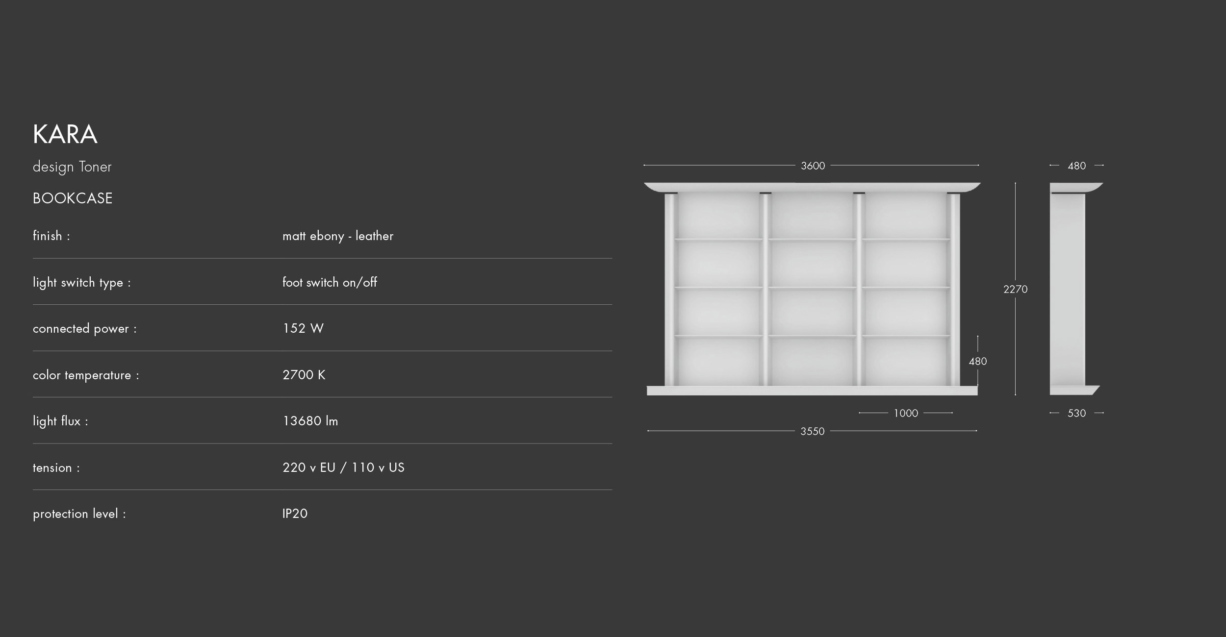 NATEVO KARA BOOKCASE